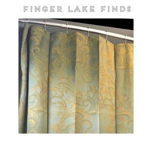 Designables New Scroll Damask Fabric Shower Curtain